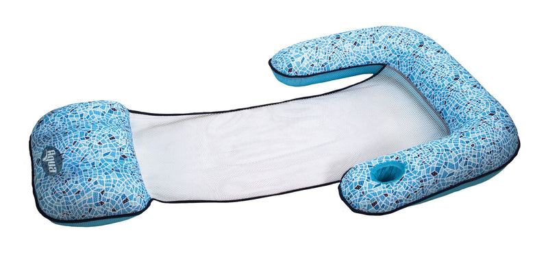 Aqua Inflatable 3-in-1 Luxury Travel Pool Float/Lounger, Blue, 57 x 36-in M7