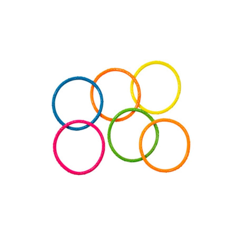 Multi-Coloured Neon Dive Rings, 6-pcs, Ages 5+ U1