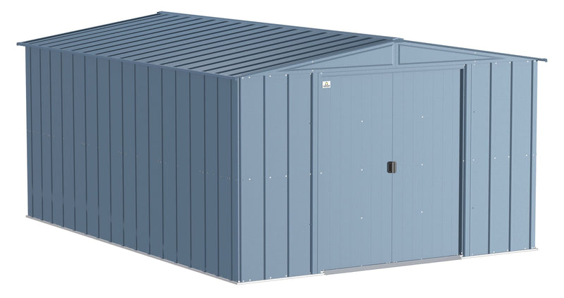 Classic Galvanized Steel Storage Shed, Blue Grey, 10-ft x 14-ft D1