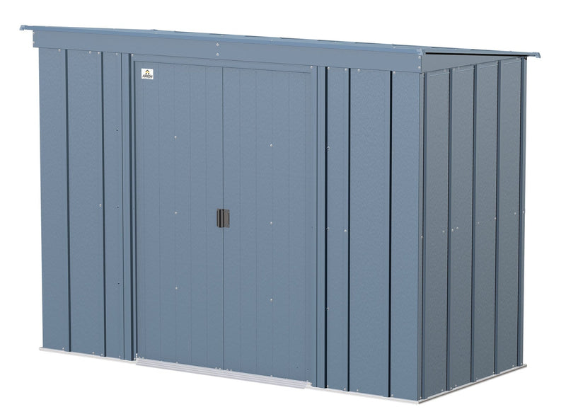 Classic Galvanized Steel Storage Shed, Blue Grey, 8-ft x 4-ft X0