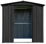 Classic Galvanized Steel Storage Shed, Charcoal, 6-ft x 5-ft
