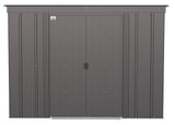 Classic Galvanized Steel Storage Shed, Charcoal, 8-ft x 4-ft