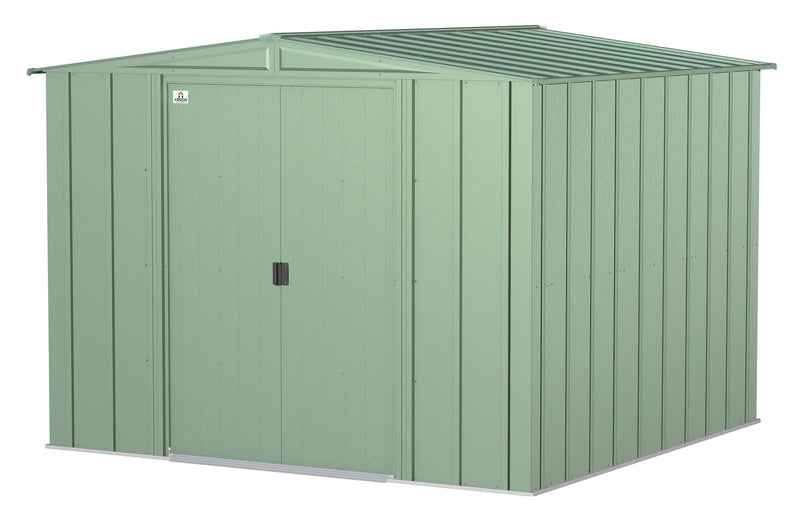 Classic Galvanized Steel Storage Shed, Sage Green, 8-ft x 8-ft O1