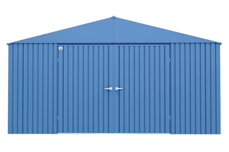 Elite 14x14-ft Corrosion-Resistant Blue Grey Steel Shed O1