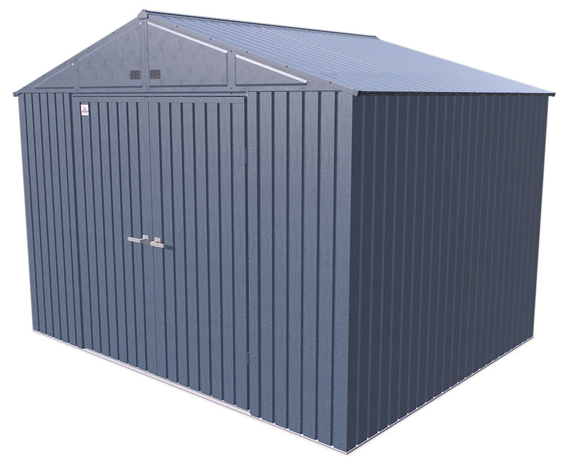 Elite Steel Storage Shed with Pent Roof, Blue Grey, 10-ft x 8-ft A6