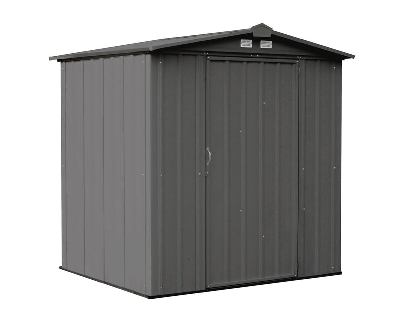 EZEE Galvanized Steel Storage Shed with Low Gable Roof, Charcoal, 6-ft x 5-ft V0