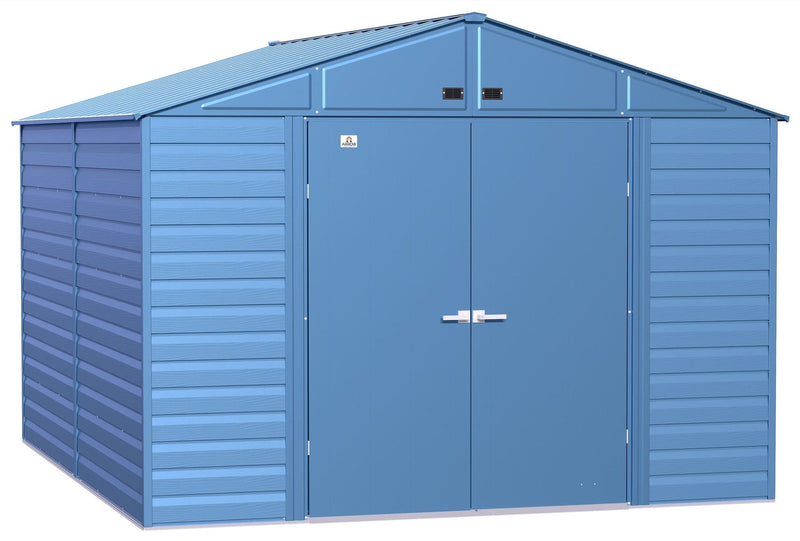 Select Galvanized Steel Storage Shed, Blue Grey, 10-ft x 12-ft Z4
