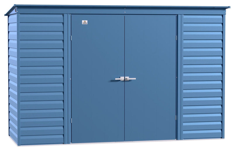Select Galvanized Steel Storage Shed, Blue Grey, 10-ft x 4-ft R9