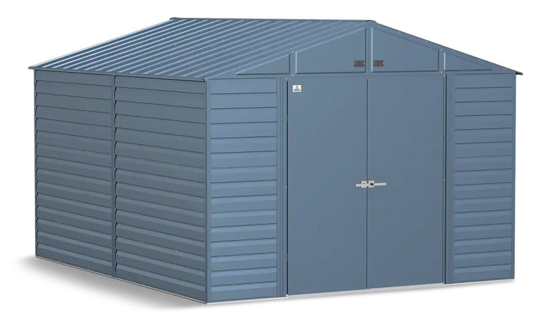 Select Galvanized Steel Storage Shed, Blue Grey, 10-ft x 8-ft Y9