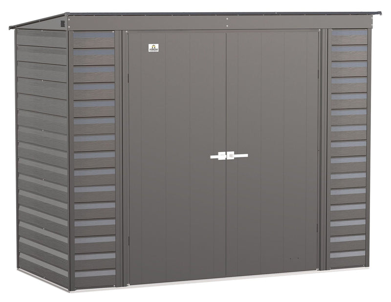 Select Galvanized Steel Storage Shed, Charcoal, 8-ft x 4-ft K6