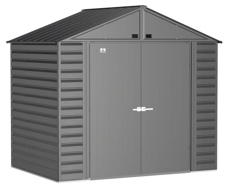 Select Galvanized Steel Storage Shed, Charcoal, 8-ft x 6-ft M8