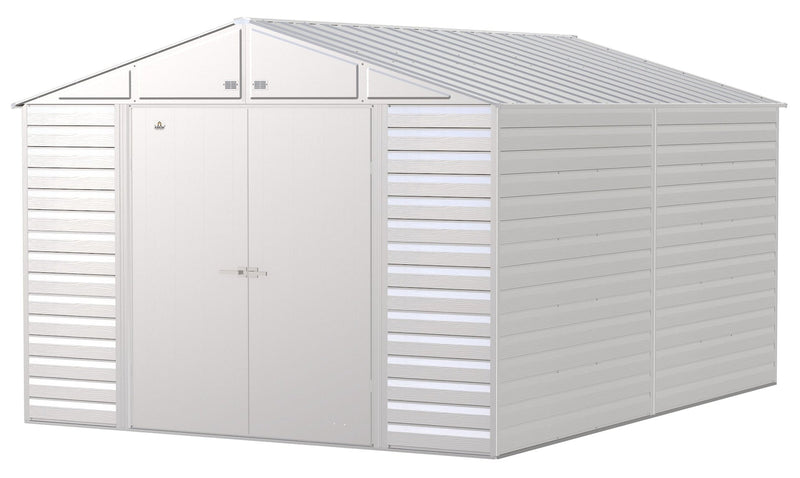 Select Galvanized Steel Storage Shed, Flute Grey, 10-ft x 14-ft K9