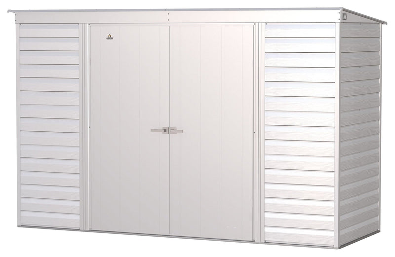 Select Galvanized Steel Storage Shed, Flute Grey, 10-ft x 4-ft M8