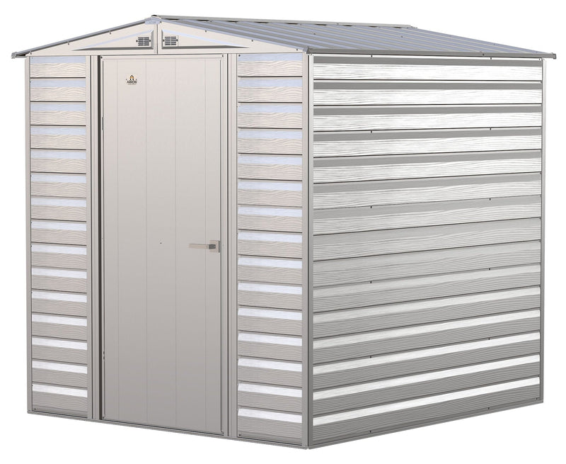 Select Galvanized Steel Storage Shed, Flute Grey, 6-ft x 7-ft H1