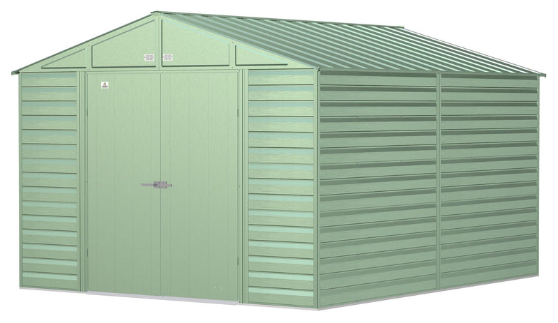 Select Galvanized Steel Storage Shed, Sage Green, 10-ft x 12-ft B5