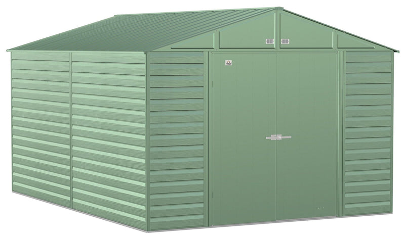 Select Galvanized Steel Storage Shed, Sage Green, 10-ft x 14-ft J7