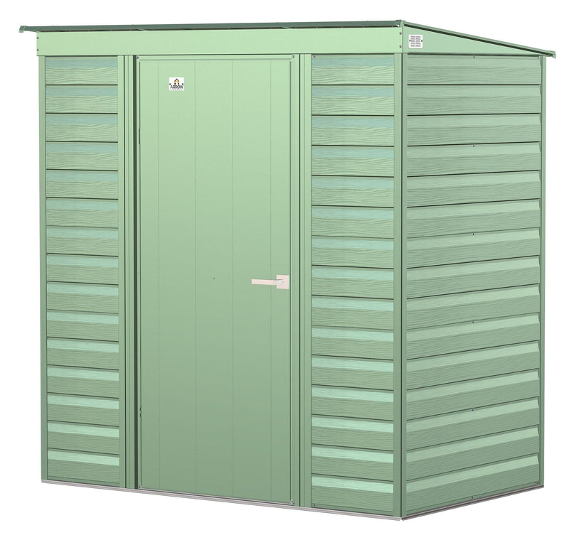 Select Galvanized Steel Storage Shed, Sage Green, 6-ft x 4-ft G5