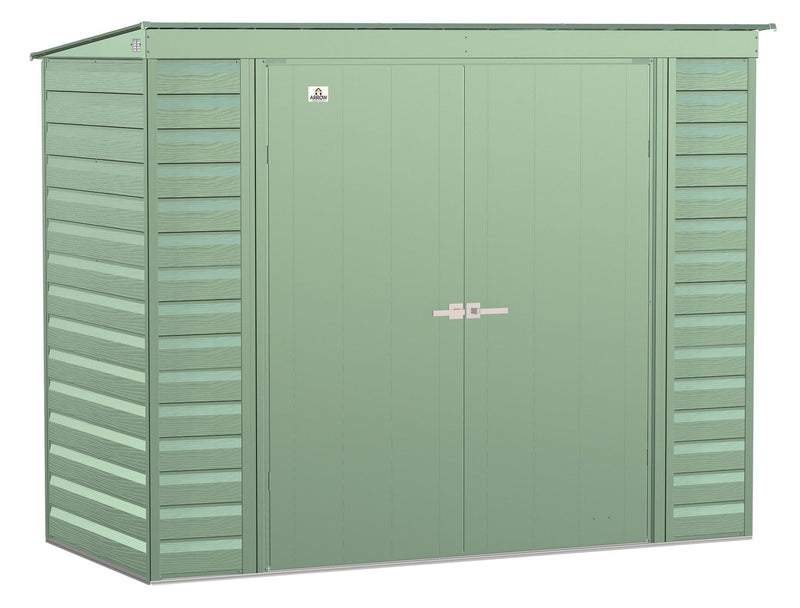 Select Galvanized Steel Storage Shed, Sage Green, 8-ft x 4-ft V0
