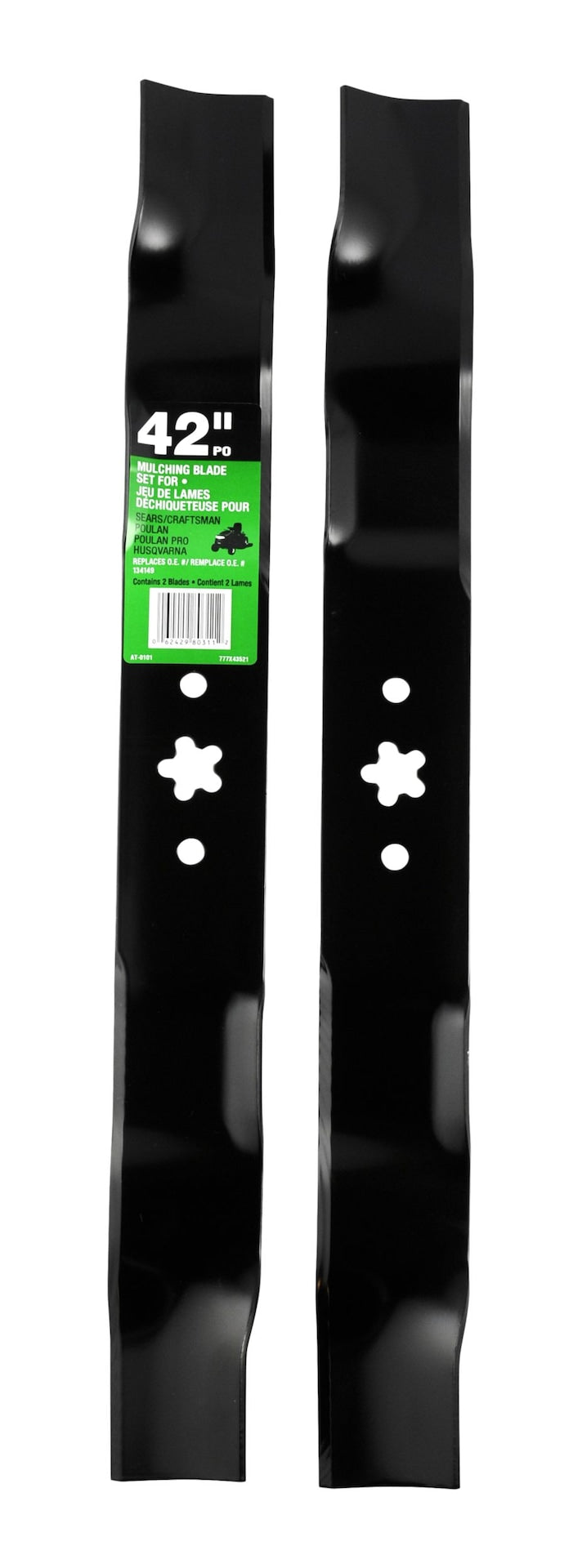 Mulching Lawn Tractor Replacement Two Blade Set, 42-in X5