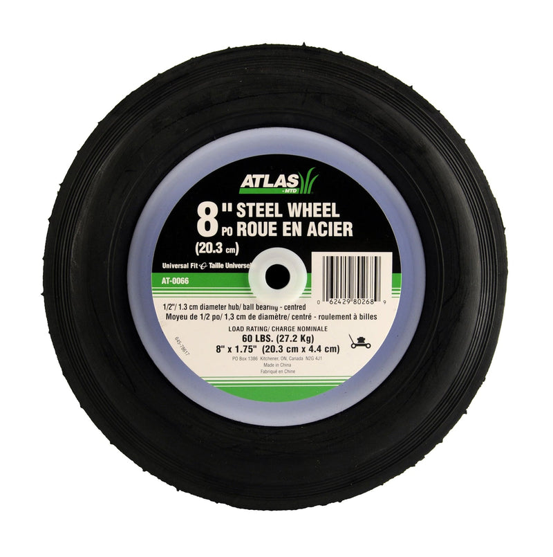 Steel Lawn Mower Replacement Wheel with Ball Bearings, 8-in x 1.5-in B1