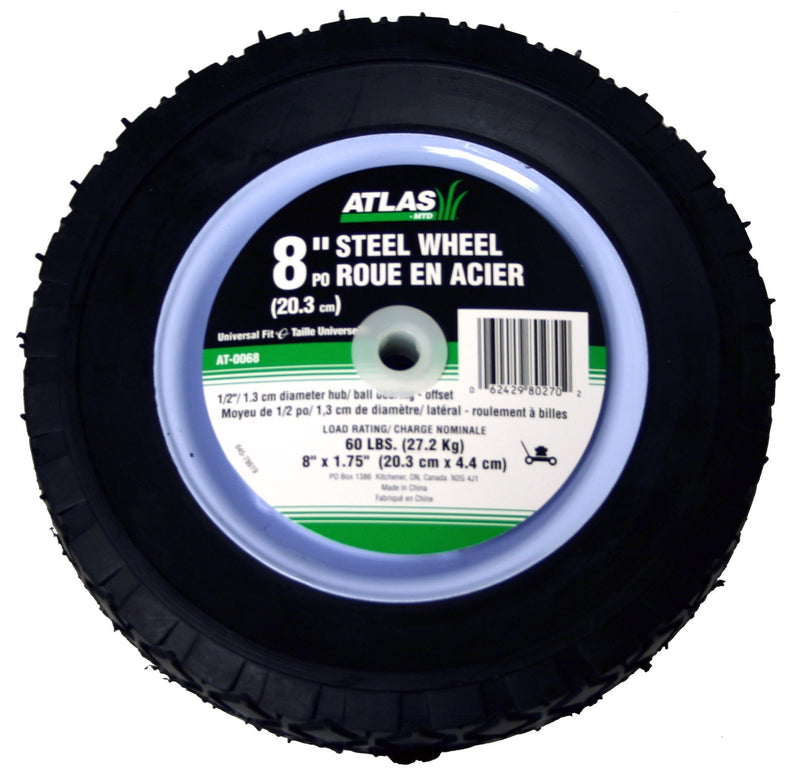 Steel Lawn Mower RePlacement Wheel with Ball Bearings, 8 in x 1.75-in L1