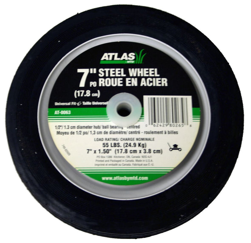 Steel Lawn Mower Wheel with Ball Bearings, 7-in x 1.5-in L4
