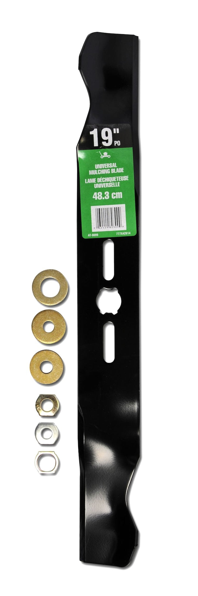 Universal Lawn Mower Replacement Mulching Blade, 19-in, Black C7