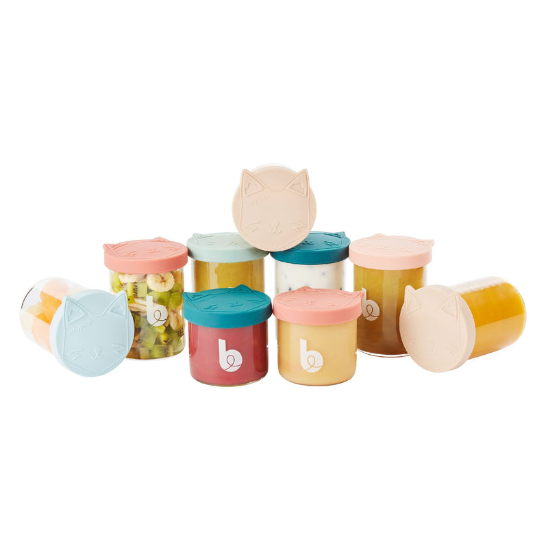 Isy Glass Food Prep & Storage Bowls Set, For Babies & Toddlers, 4-oz & 8.5-oz, 9-pk O2