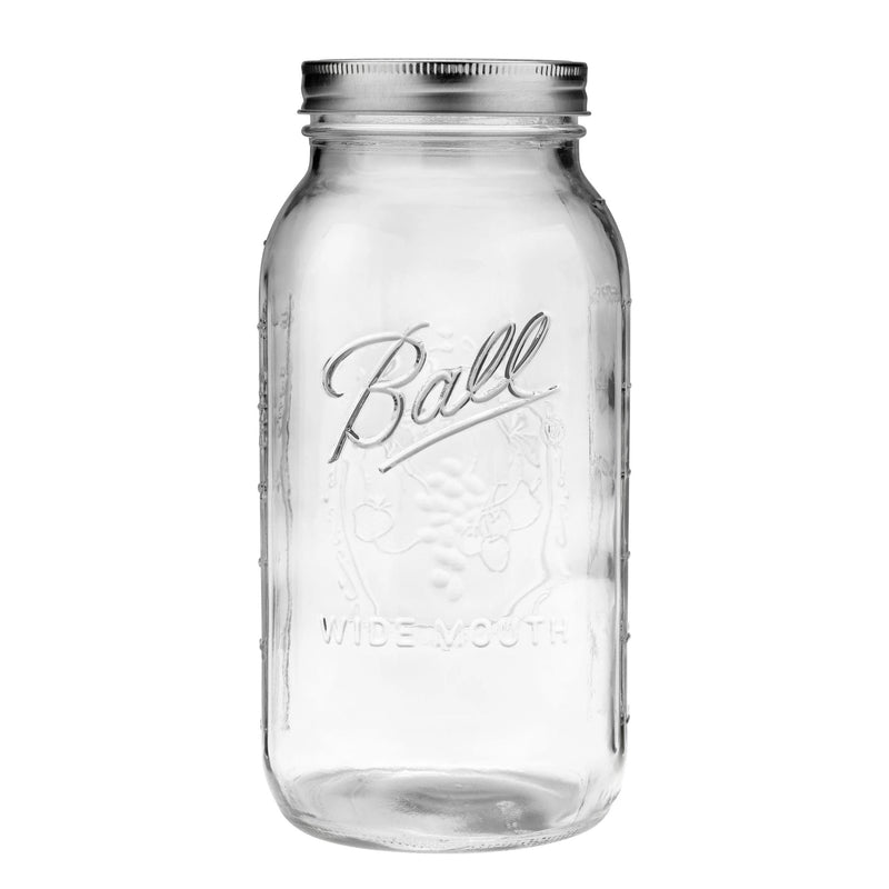 Wide Mouth Half Gallon Glass Mason Jar, 64-oz/1.89-L, 6-pk F5
