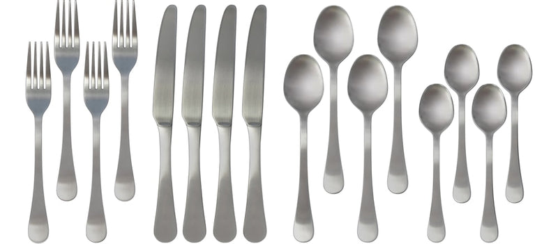 Basic Stainless Steel Flatware Set, Serves 4, 16-pc E0