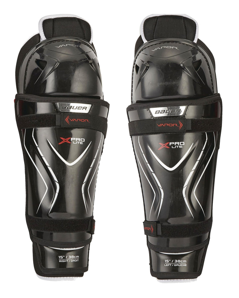 Vapor X Pro Lite Junior Hockey Shin Guards with Tapered Fit, Hyperlite HD Foam, Black S6