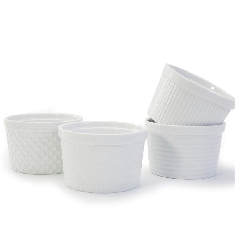 Textured Ramekin Set, 12-oz, White, 4-pc B6