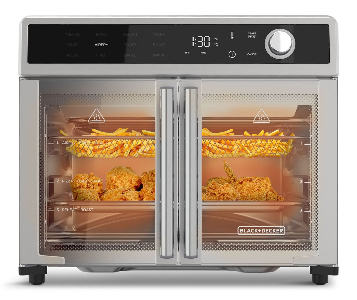 12-in-1 French Door Digital Countertop Convection Oven with Air Fry, 6-Slices