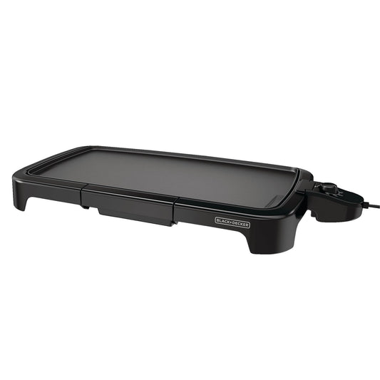 Family Sized Electric Griddle, Black, 20-in x 11-in
