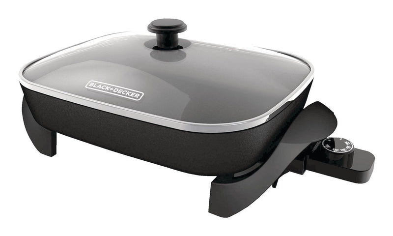 Family-Sized Non-Stick Electric Skillet, Black, 12x15-in M9