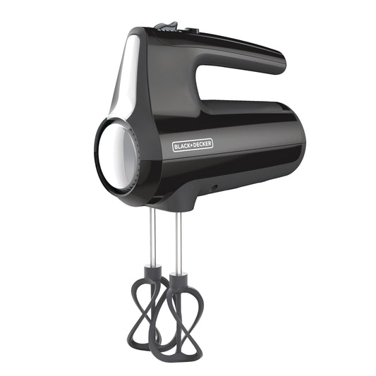 Helix Hand Mixer, Premium Performance 5 Speed Hand Mixer, Includes 5 Attachments and Case, Black