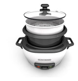 Rice Cooker & Non-Stick Steamer White, 16 Cups