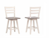 Alice Grey/White Swivel Counter/Bar Stool with Back Rest, 2-pc