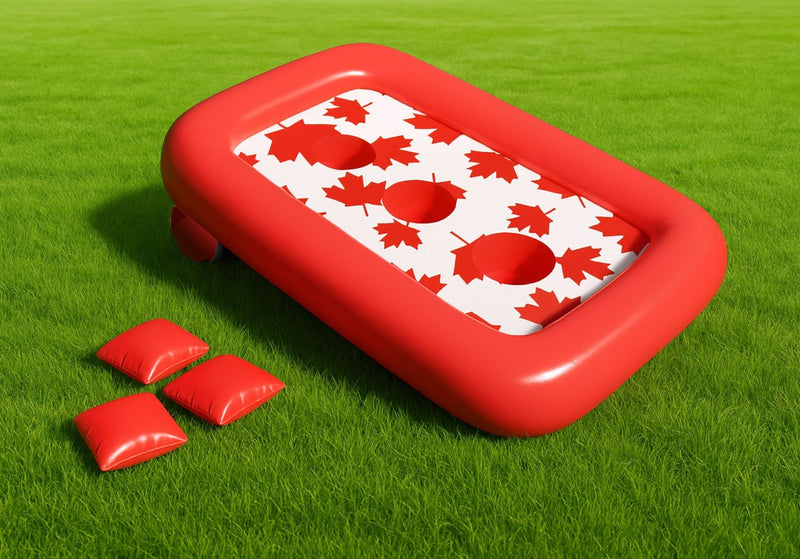 Canada Day Inflatable Cornhole Game Set, Red/White E3