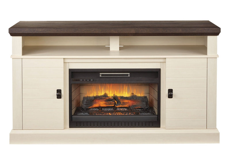 CANVAS Ashcroft Media Console Electric Fireplace TV Stand, 60-in, 1400W, Includes Remote Control, White Y2