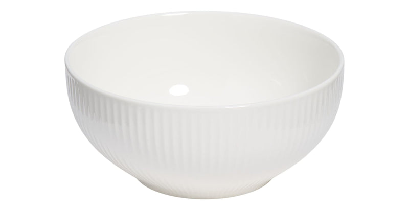 CANVAS Highbury Ribbed New Bone Low Bowl, 1-pc, White C9