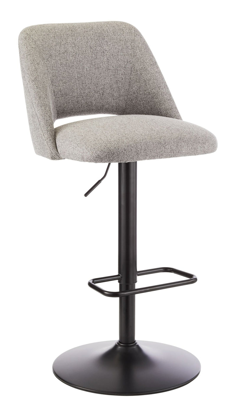 Canvas Inaya Adjustable Height Gas Lift Swivel Bar Stool, Grey B0