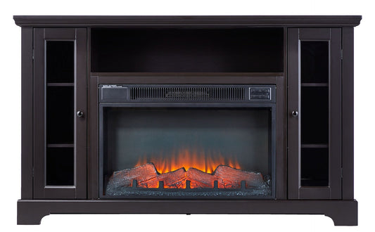CANVAS Kingwood Media Electric Fireplace TV Stand, 57-in, 1500W, Includes Remote Control, Brown
