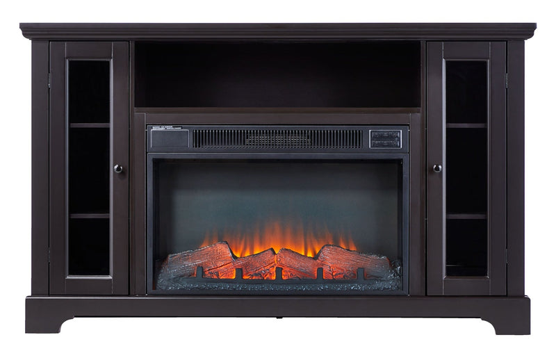 CANVAS Kingwood Media Electric Fireplace TV Stand, 57-in, 1500W, Includes Remote Control, Brown Q2