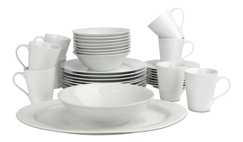 CANVAS Lauren 34pc Porcelain Dinnerware Set, Serves 8, White Z6