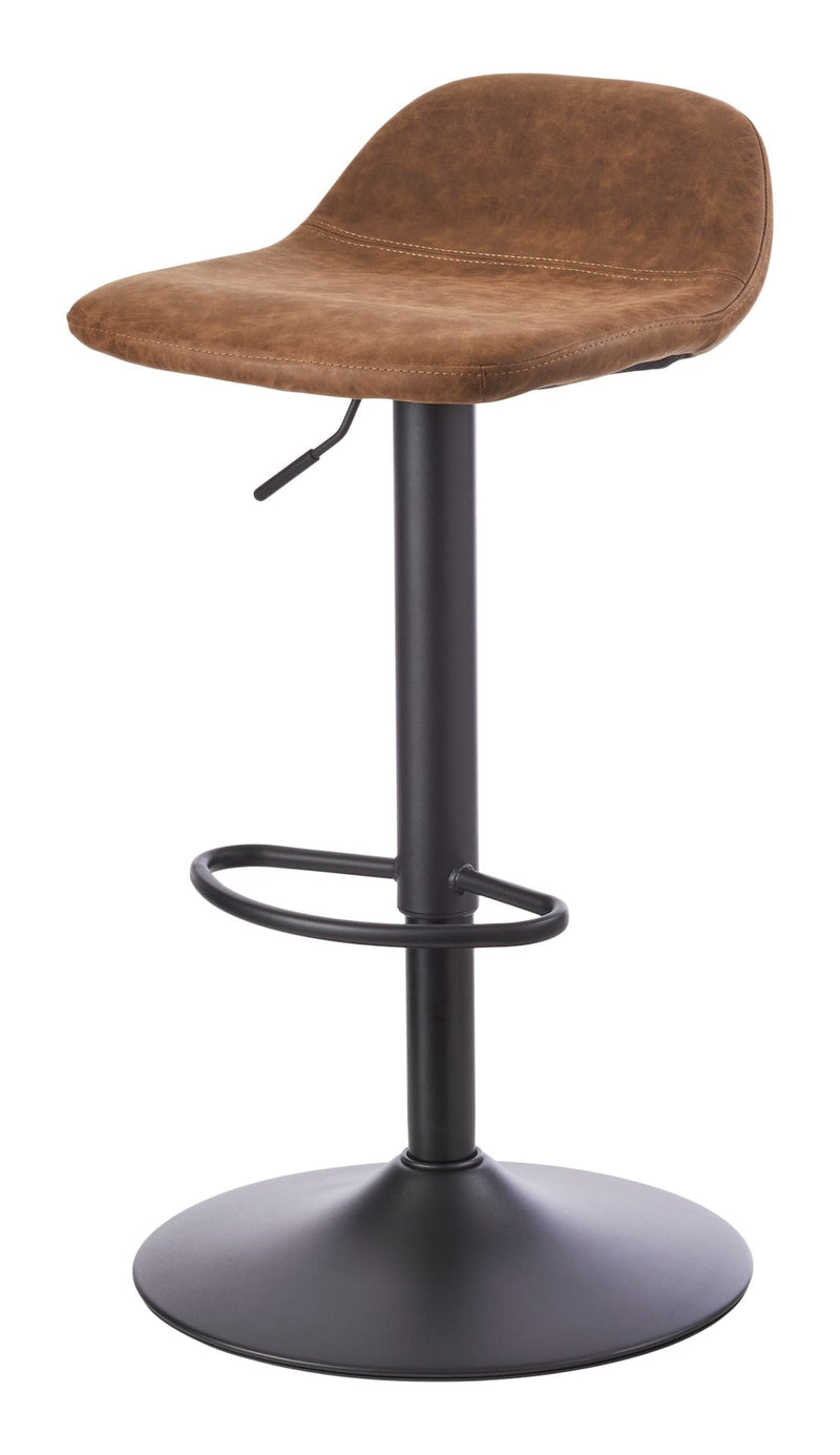 Canvas Luis Adjustable Height Gas Lift Swivel Bar Stool, Brown C9