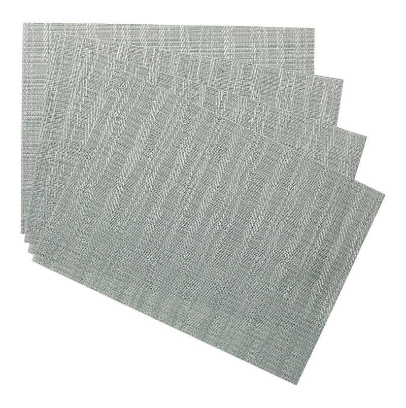 CANVAS Lurex Rectangle Textilene Woven Placemat, Sage, 13-in x 18-in, 4-pk Y3
