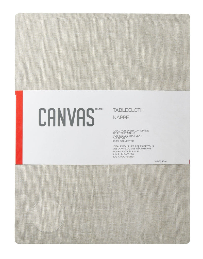 CANVAS Oatmeal Table Cloth, 60 x 84-in Z6