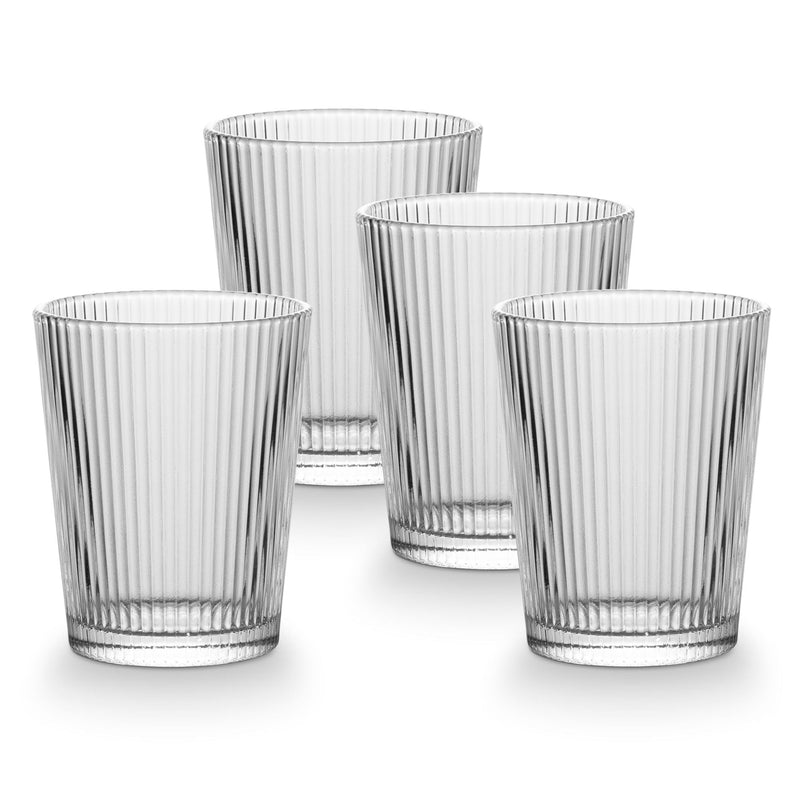 CANVAS Ribbed DOF Dinner Glass Set, Lead-free, 4-pc P8