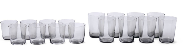 CANVAS Smoked Glassware Tumbler Set, 13 oz & 19 oz, 16-pc C0